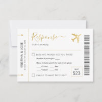 Boarding Pass Plane Ticket Gold Destination