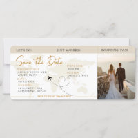 Boarding Pass Plane Ticket Save The Date wedding