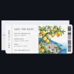 Boarding Pass Positano Amalfi Coast Wedding Save The Date<br><div class="desc">Boarding Pass Positano Amalfi Coast Wedding Save the Date</div>