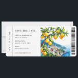Boarding Pass Positano Amalfi Coast Wedding Save The Date<br><div class="desc">Boarding Pass Positano Amalfi Coast Wedding Save the Date</div>