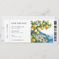 Boarding Pass Positano Amalfi Coast Wedding