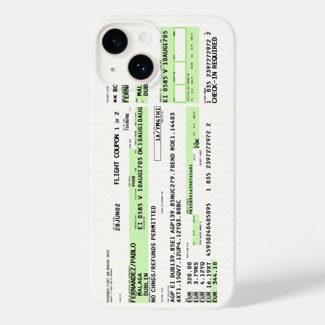 Boarding Pass - Retro Case-Mate iPhone Case (Back)