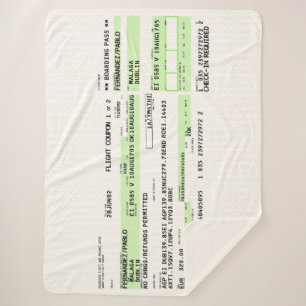 Boarding Pass - Retro Sherpa Blanket