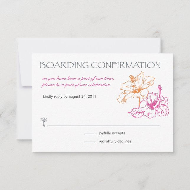 Boarding Pass RSVP Card (Front)