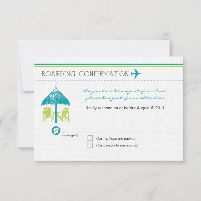 Boarding Pass RSVP Card (Front)