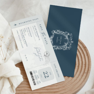 Boarding Pass Save the Date Invitation