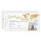 Boarding Pass Save the Date Photo World Map Gold