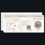 Boarding Pass Surprise Airline Ticket wedding   Invitation<br><div class="desc">Boarding Pass Surprise Trip,  wedding ticket invitation featuring a destination world map,  Wedding Pass,  Destination Wedding,   with QR code Rsvp .</div>