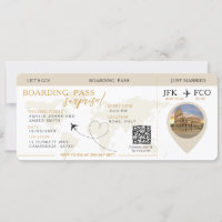 Boarding Pass Surprise Airline Ticket wedding  