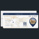 Boarding Pass Surprise Airline Ticket wedding   Invitation<br><div class="desc">Boarding Pass Surprise Trip,  wedding ticket invitation featuring a destination world map,  Wedding Pass,  Destination Wedding,   with QR code Rsvp .</div>