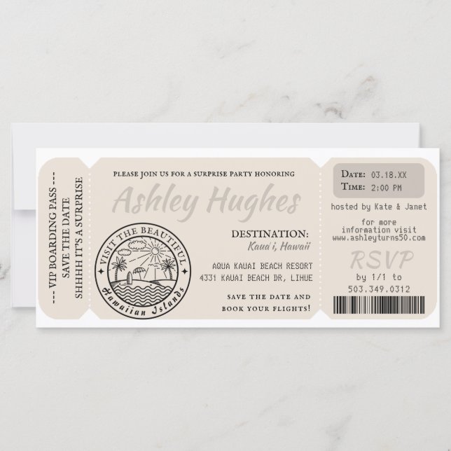 Boarding Pass | Surprise Destination Birthday (Front)