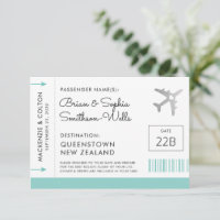 Boarding Pass Ticket Individual Escort Place Cards