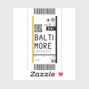 Boarding pass to Baltimore (BWI)