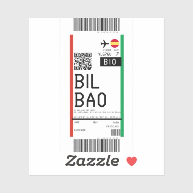 Boarding pass to Bilbao (BIO) (Sheet)
