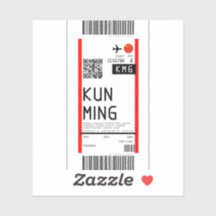 Boarding pass to Kunming (KMG)