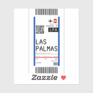 Boarding pass to Las Palmas Spain (LPA)