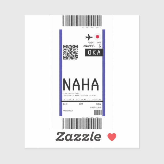 Boarding pass to Naha Okinawa (OKA) (Sheet)