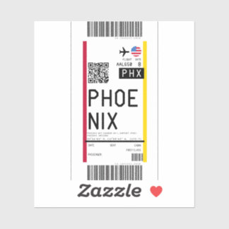 Boarding pass to Phoenix (PHX) Sticker