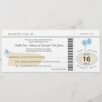 Boarding Pass to Puerto Rico Wedding