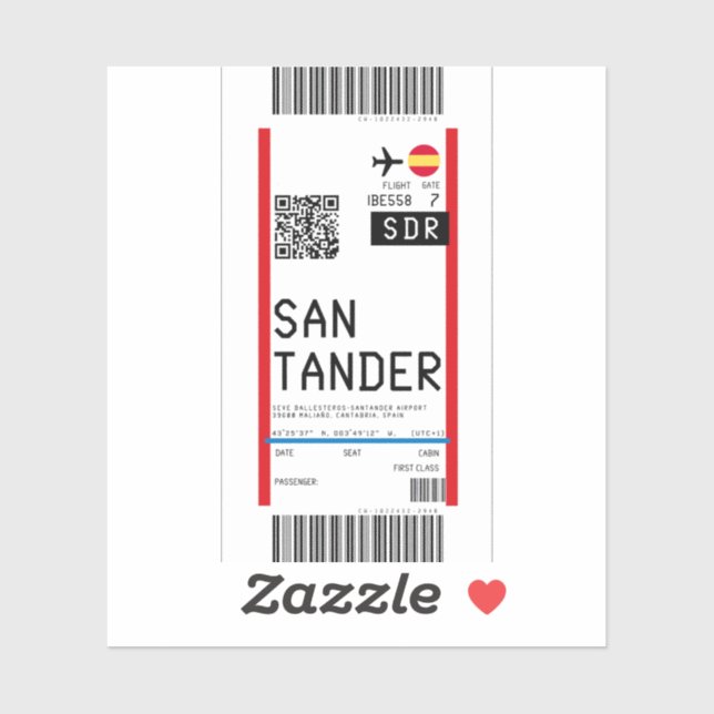 Boarding pass to Santander (SDR) (Sheet)
