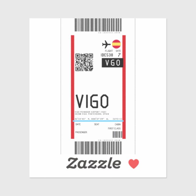 Boarding pass to Vigo (VGO) (Sheet)