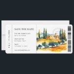 Boarding Pass Toscana Italy Wedding Save The Date<br><div class="desc">Boarding Pass Toscana Italy Wedding Save The Date</div>