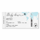Boarding pass Travel Baby Shower Blue Welcome Sign