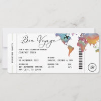 Boarding Pass Travel Bon Voyage Retirement Party