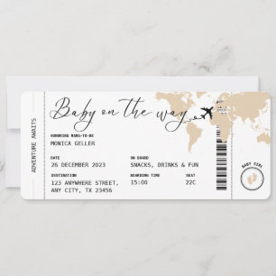 Boarding Pass Travel Gender Neutral Baby Shower Invitation