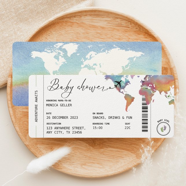 Boarding Pass Travel Gender Neutral Baby Shower Invitation (Creator Uploaded)