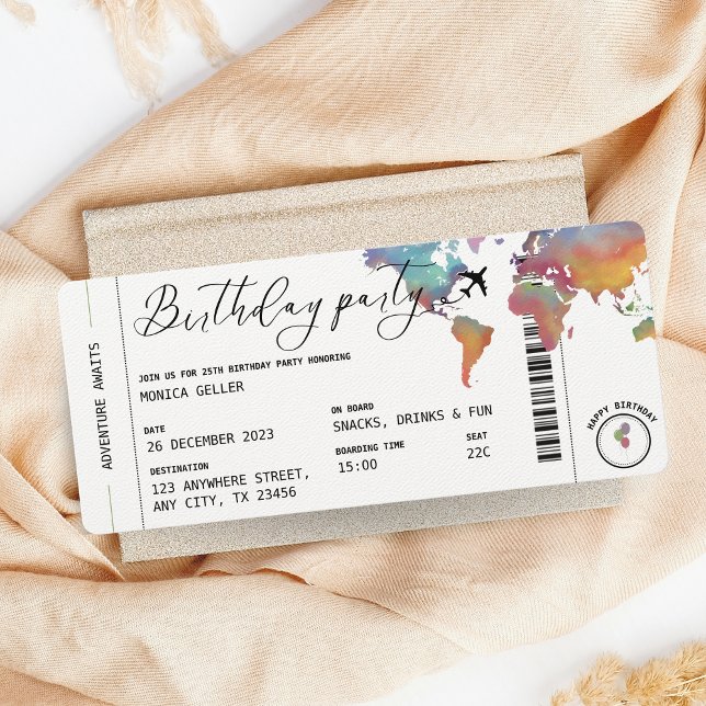 Boarding Pass Travel Themed Birthday Party Invitation (Creator Uploaded)