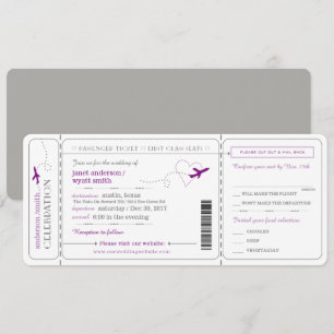 Boarding Pass Travel Ticket Wedding Invitation