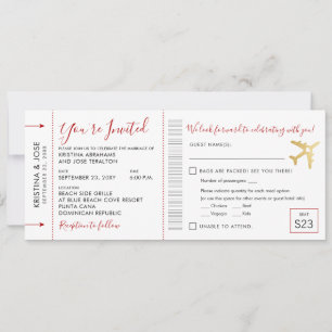 Boarding Pass Wedding All-In-One Invitation