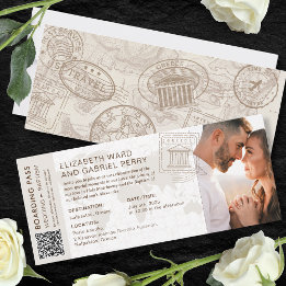 Boarding Pass Wedding & Baptism Greece Invitation