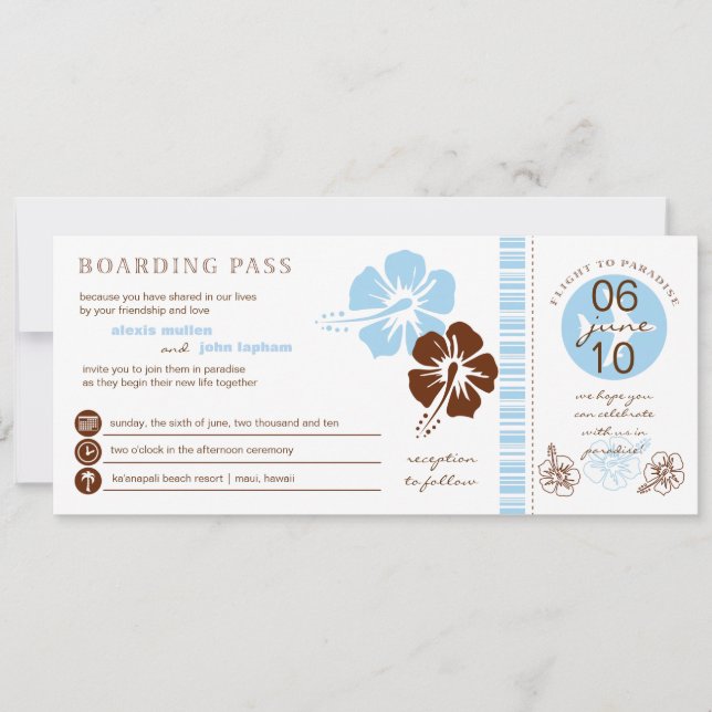 Boarding Pass Wedding Invitation (Front)