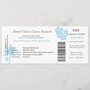 Boarding Pass Wedding Invitation and RSVP in one