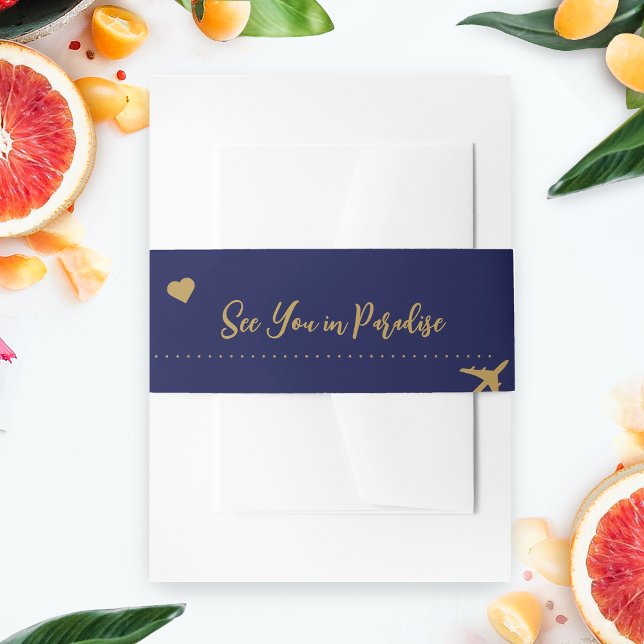 Boarding Pass Wedding Invitation Belly Band (Boarding Pass Wedding Band)