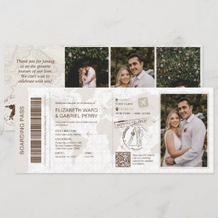Boarding Pass Wedding Save The Dates Invitation