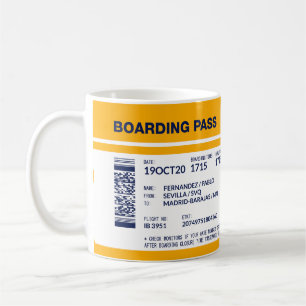 Boarding Pass - Yellow Coffee Mug