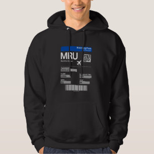 Boarding Ticket Mauritius Airport Vacation Flight Hoodie