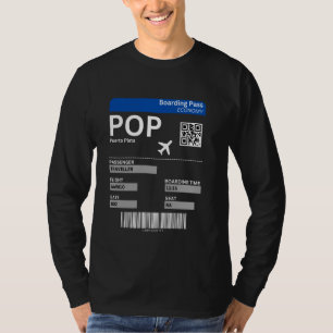 Boarding Ticket Puerto Plata Vacation Dominican Re T-Shirt