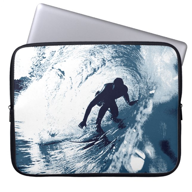 Boarding Trybe Tube, Hawaiian Surf Graphic Wetsuit Laptop Sleeve (Front)