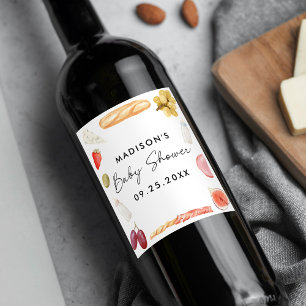 Boards and Bottles Charcuterie Baby Shower Wine Label