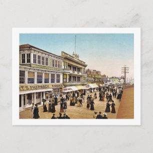 Boardwalk at Atlantic City 1900 Vintage Postcard