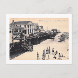 Boardwalk at Rehoboth Beach, Delaware Vintage Postcard