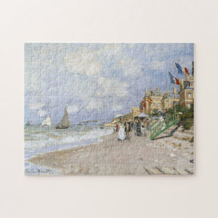 Boardwalk Beach at Trouville Monet Fine Art Jigsaw Puzzle