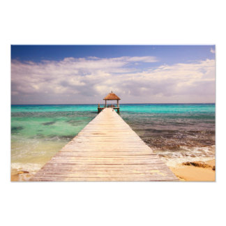 Boardwalk Dock into the Caribbean Sea Photo Print