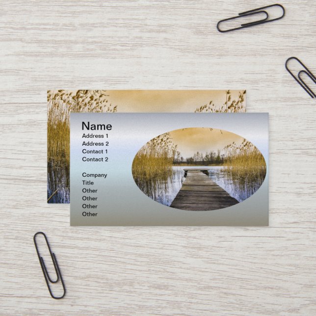 Boardwalk Dock on Ukraine River Business Card (Front/Back In Situ)