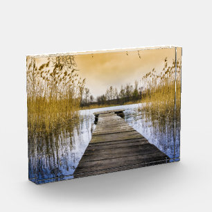 Boardwalk Dock on Ukraine River Photo Block