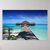 Boardwalk, Dock to Cabanas, Beach, Ocean, Maldives